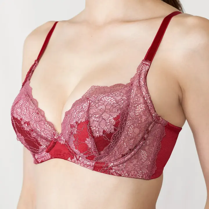 【SALE】天使のブラ スリムライン614 ブラジャー, レッド, model image number 4