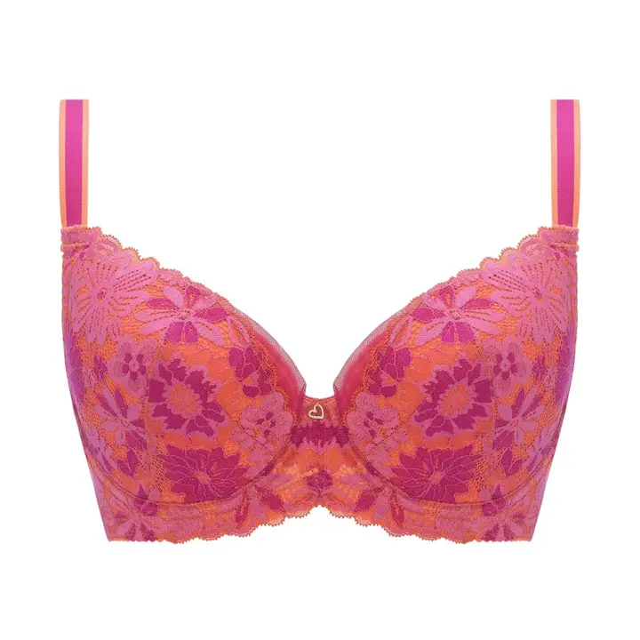 【SALE】チャーミングラマー(R)(ラージ) ブラジャー(パッドなし) レトロポップ, オレンジ, product image number 0