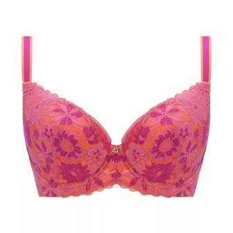 【SALE】チャーミングラマー(R)(ラージ) ブラジャー(パッドなし) レトロポップ, オレンジ, product image number 0