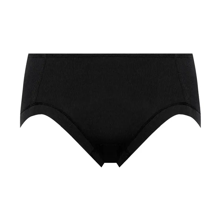 サニタリー(はきこみ深め) リブ, ブラック, product image number 0