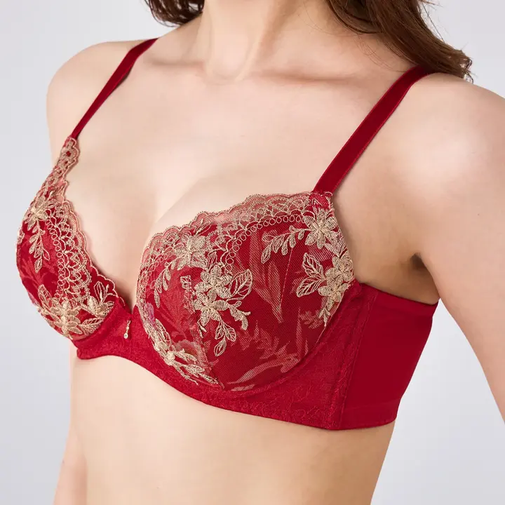 天使のブラ スリムライン644 ブラジャー, レッド, model image number 4