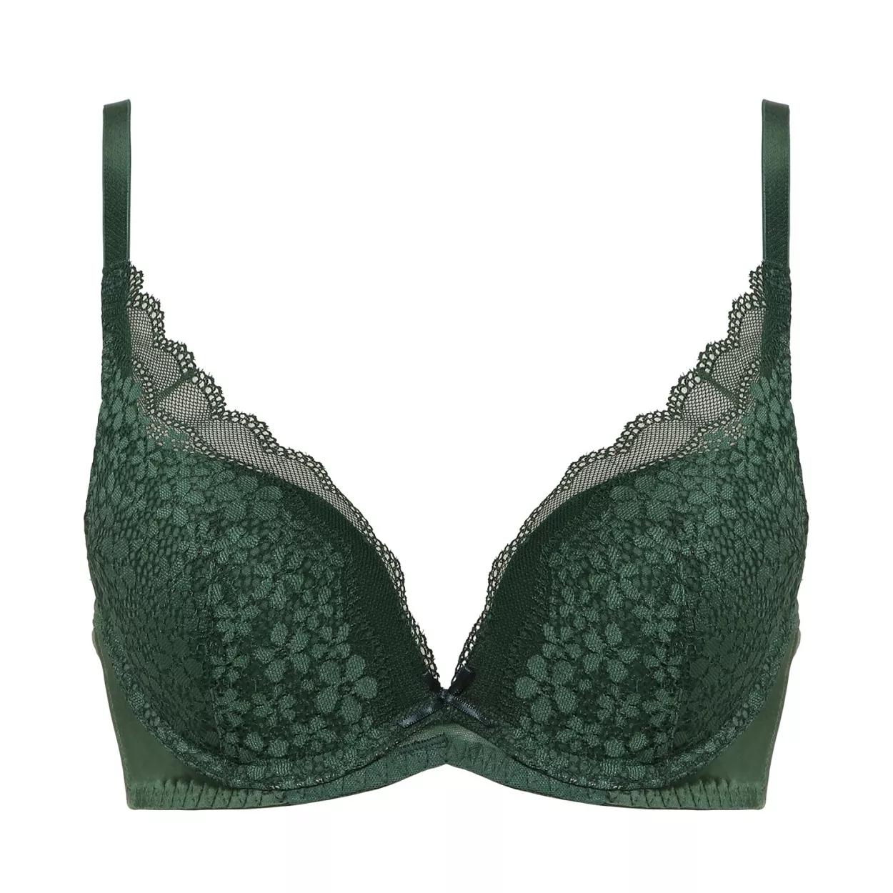 夢みるブラ(R)DeepV ブラ＆ショーツセット デイジーレース【一部カラーSALE】, グリーン, product image number 0