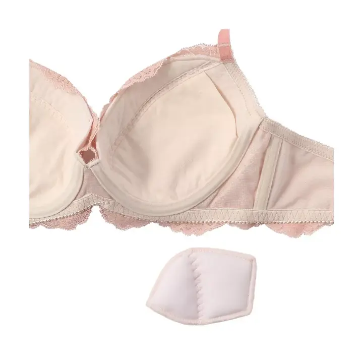 Daily AMOSTYLE 3/4 カップブラ プチプラ ブラ＆ショーツセット レースラバー, ピンク, product image number 4