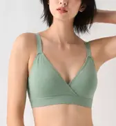 スロギー フリー オールラウンド ハーフトップブラ, グリーン, model image number 0