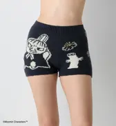 スロギーG073 ムーミン 1分丈ニットパンツ, ブルー, model