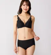 天使のブラ スリムライン632 はきこみ深めショーツ【一部カラーSALE】, ブラック, model image number 1