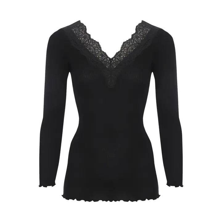 9分袖トップ 保湿インナー, ブラック, product image number 0