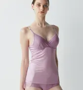エス バイ スロギー シャイン カップ付きキャミソール, パープル, model image number 0