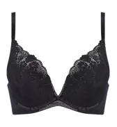 【SALE】夢みるブラ DeepV ブラ＆ショーツセット スウィンギングブーケ, ブラック, product image number 0