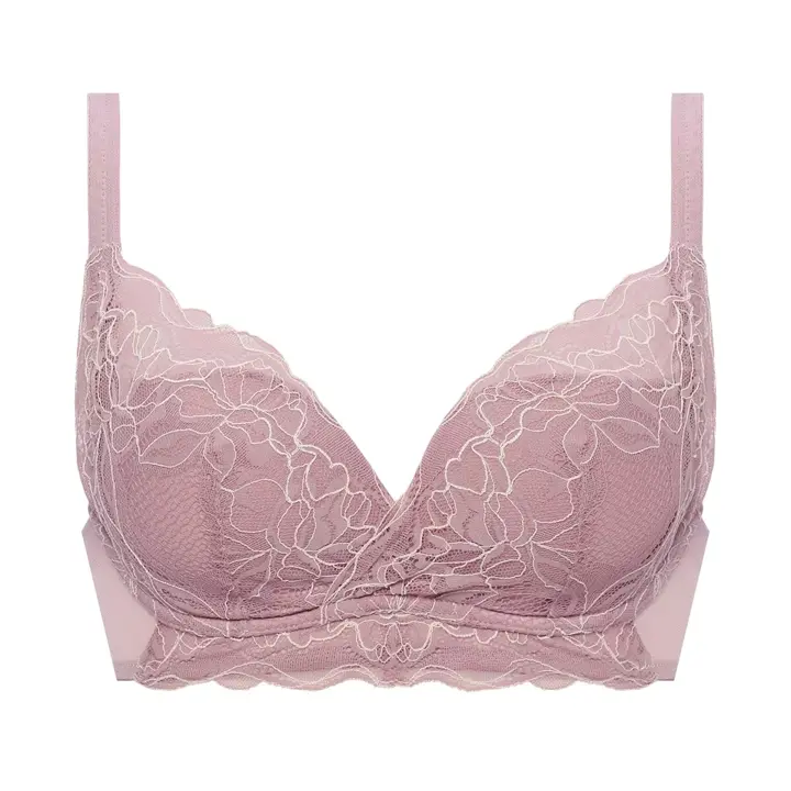 【SALE】フリーミー ノンワイヤーブラジャー フローイングフラワー, パープル, product image number 0