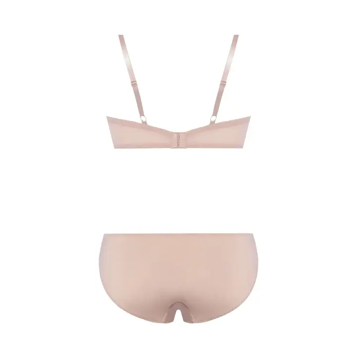 Daily AMOSTYLE スムースブラ ブラ＆ショーツセット (コンフィーレース), ベージュ, product image number 2