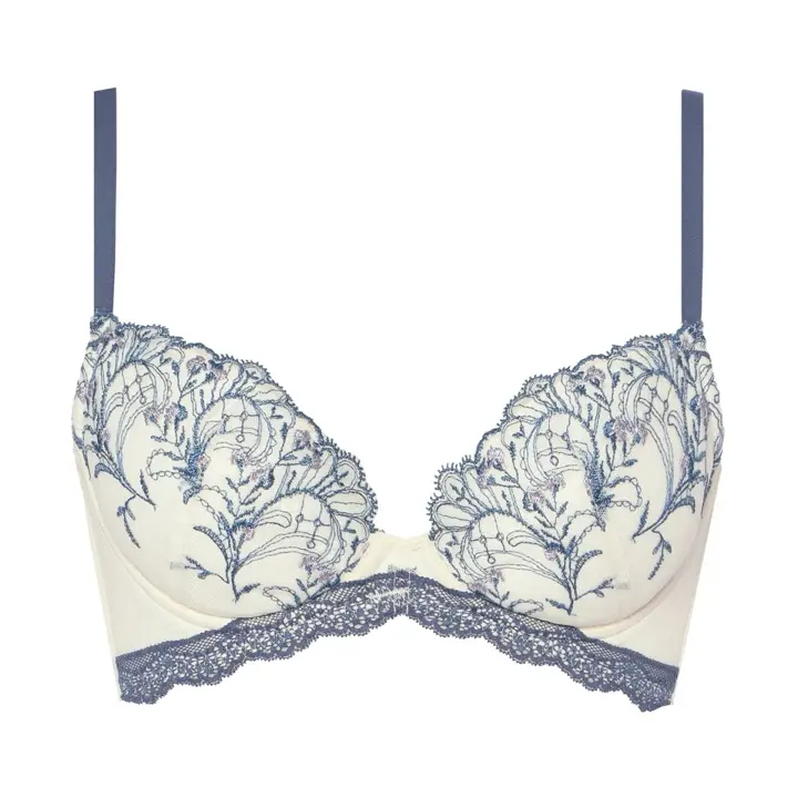 Daily Plus  脇高ブラ ブラ＆ショーツセット ボタニカルモザイク, ホワイト, product image number 0