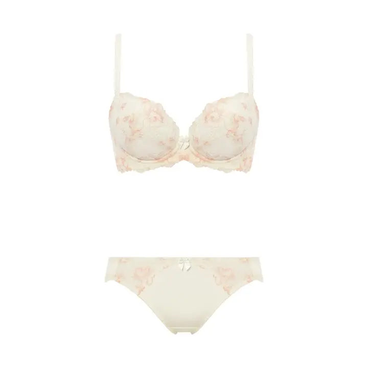 【WEB限定】美胸ソフトブラ クラッシーペタルズ ブラ＆ショーツセット, イエロー, product image number 1
