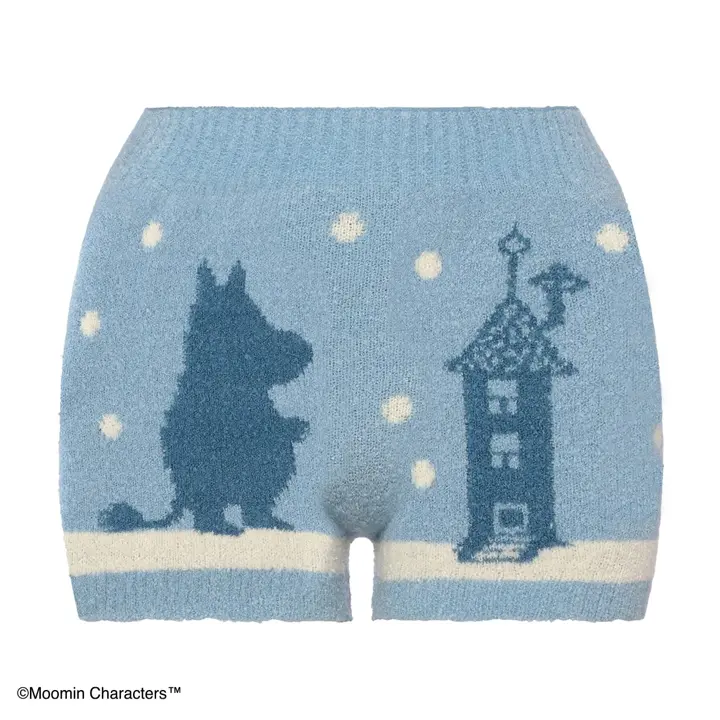 スロギーG073 ムーミン 1分丈ニットパンツ, ブルー, product image number 0