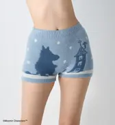 スロギーG073 ムーミン 1分丈ニットパンツ, ブルー, model image number 0