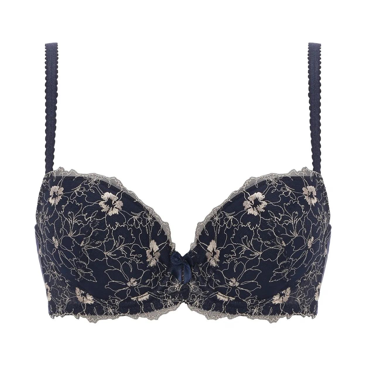 美胸フィットブラ アザレア ブラジャー, ブルー, product image number 0