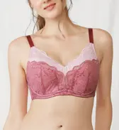 すっきり包み込むブラ585ブラジャー(パッドなし)【一部カラーSALE】, ピンク, model image number 0