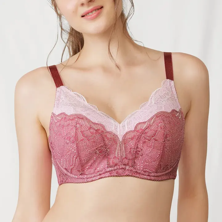 すっきり包み込むブラ585ブラジャー(パッドなし)【一部カラーSALE】, ピンク, model image number 0