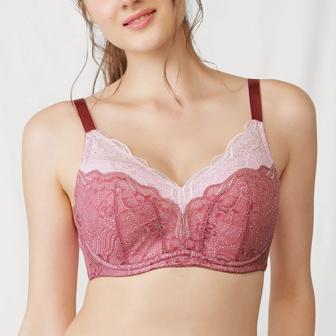 すっきり包み込むブラ585ブラジャー(パッドなし)【一部カラーSALE】, ピンク, model image number 0