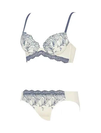 Daily Plus  脇高ブラ ブラ＆ショーツセット ボタニカルモザイク