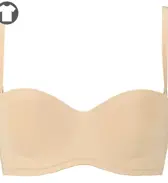 【SALE】ストラップレスハーフカップブラ シグネチャースムース, ベージュ, product image number 0