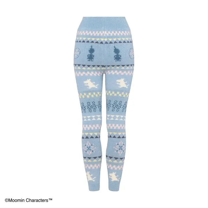 スロギーG073 ムーミン 9分丈ニットパンツ, ブルー, product image number 1