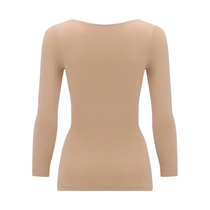 肌側綿100インナー5480 8分袖トップ, ベージュ, product image number 1