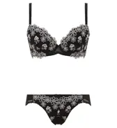 【SALE】エントリーコレクション 背中すっきりブラ＆ショーツセット カラフルデイジー【WEB・一部店舗限定】, ブラック, product image number 1