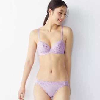 【SALE】夢みるブラ(R) ライト ファブリックロマンス, パープル, model image number 1