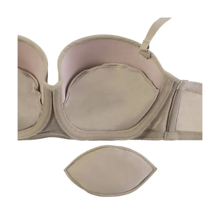 ストラップレス ハーフカップブラ ブラジャー2(ストラップ取り外し可) シグネチャースムース, グレー, product image number 3