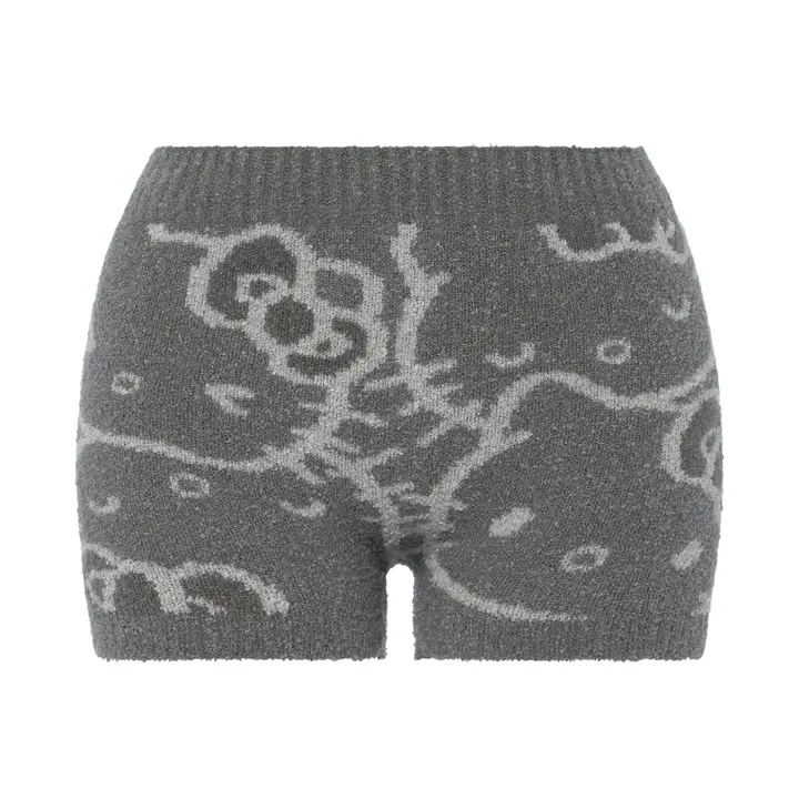 【WEB/アウトレット限定】スロギーG063 ハローキティ 1分丈ニットパンツ, グレー, product image number 0