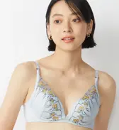 【WEB限定】夢みるブラ(R) ノンワイヤー プレスド フラワー, ホワイト, model image number 0