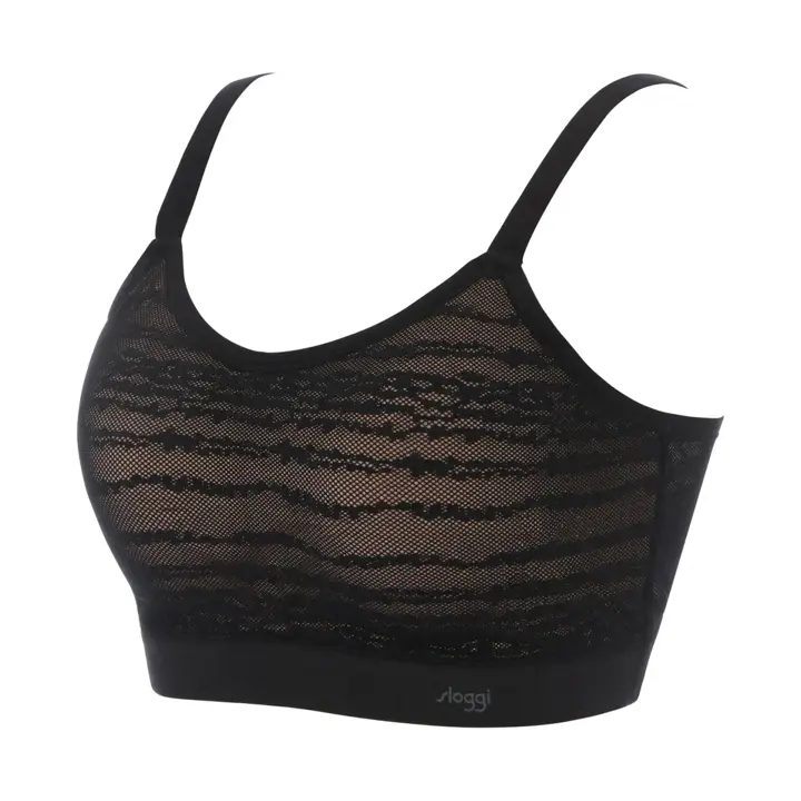 スロギー フリー オールラウンド レース カップ付きハーフトップ ラージ, ブラック, product image number 2