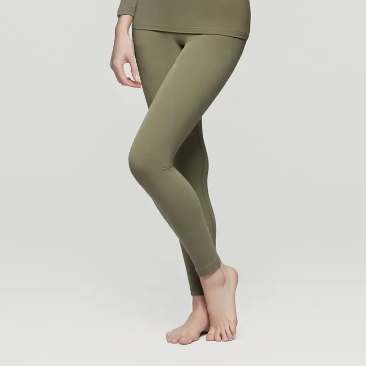 【SALE】あったかフィットインナー5370 9分丈ボトム, グリーン, model image number 0