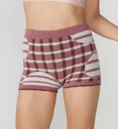 【SALE】スロギー “ほっ”とあったか(ニット柄) ニットパンツ, ピンク, model image number 0
