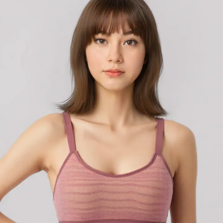 スロギー フリー オールラウンド レース カップ付きハーフトップ, ピンク, model image number 0