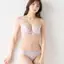 きゅっと寄せブラ ブラ＆ショーツセット デイジーレース【一部カラーSALE】, パープル, model image number 2