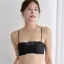 Daily Plus AMOSTYLEバンドゥ ブラジャー(ストラップ取り外し可)＆ショーツセット レースシック, ブラック, model image number 0