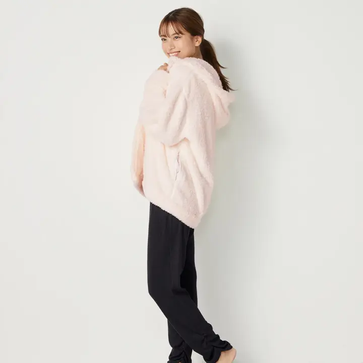 【SALE】もこもこパーカー, ホワイト, model image number 0