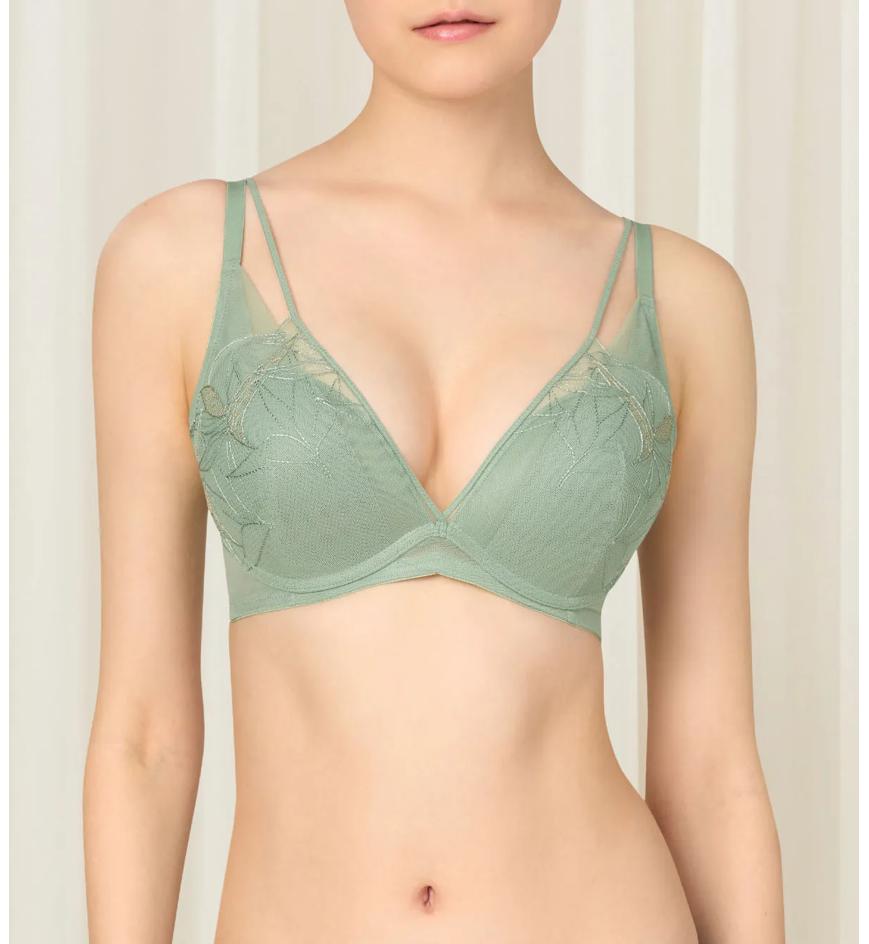 Triumph Aqua Paradise Non-Wired Push Up Deep V Bra - Abstinthe - Non-wired Bra