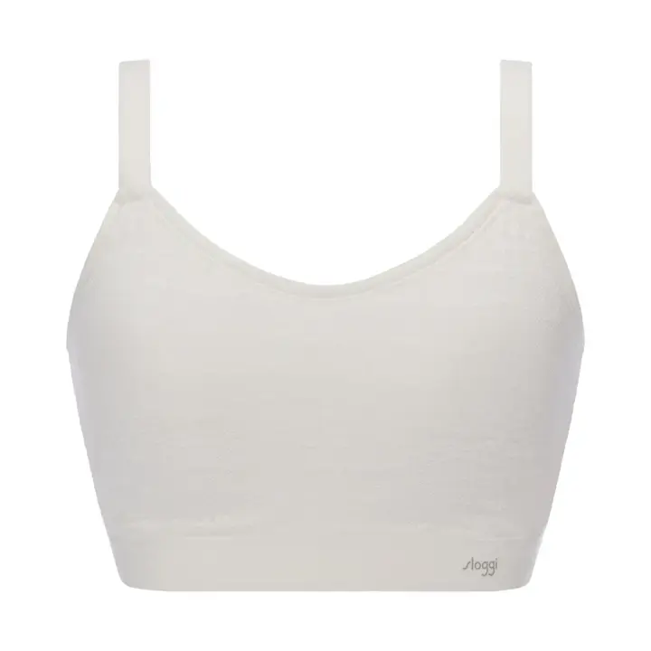 スロギー フリー オールラウンド レース カップ付きハーフトップ ラージ, ホワイト, product image number 0
