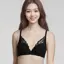 夢みるブラ ノンワイヤー ブラジャー フローラルミスト, ブラック, model image number 0