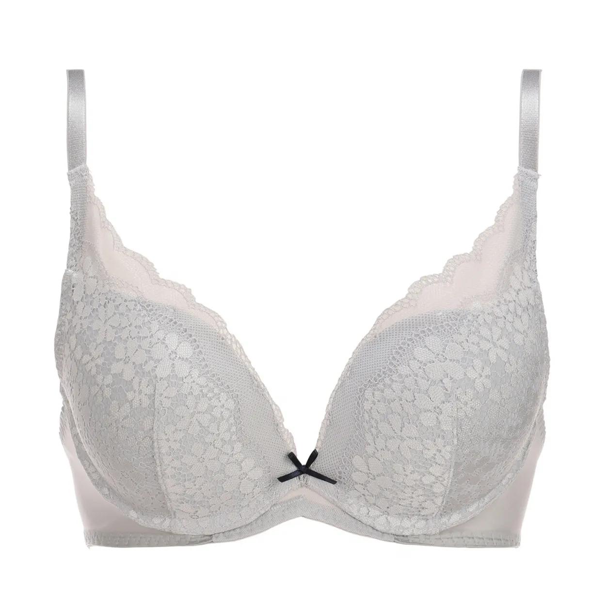 夢みるブラ(R)DeepV ブラ＆ショーツセット デイジーレース【一部カラーSALE】, グレー, product image number 0
