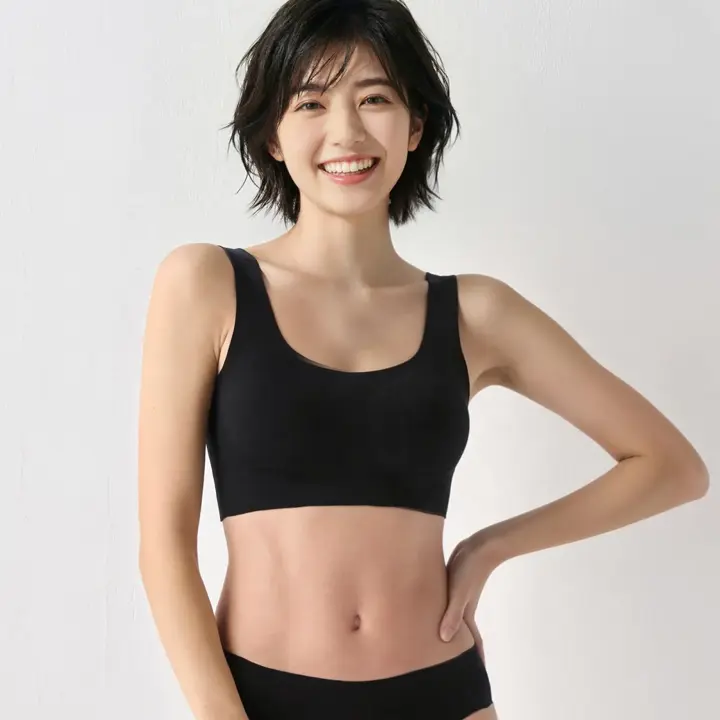 スロギー ゼロフィール ハーフトップ, ブラック, model image number 1