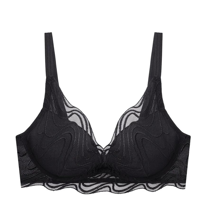 Curves Wired Push Up Deep V Bra in Black | Triumph Singapore