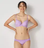 Daily AMOSTYLE 3/4 カップブラ プチプラ ブラ＆ショーツセット レースラバー, , model image number 2