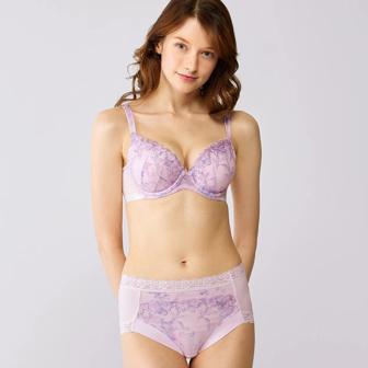 恋するブラ623 はきこみ深めショーツ, パープル, model image number 1