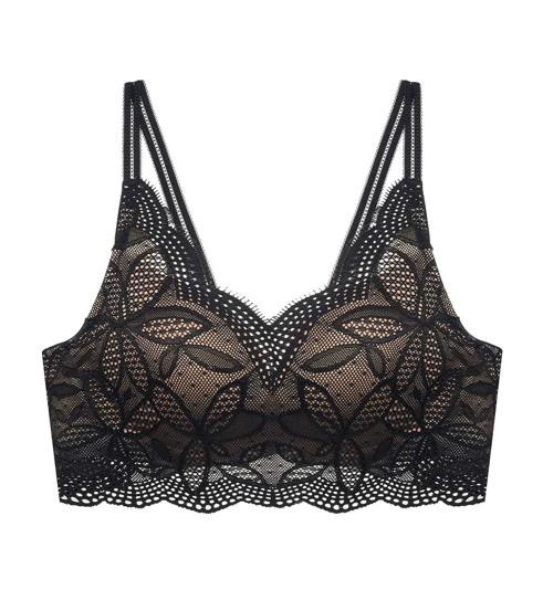 Triumph AQUA JADE NON-WIRED PUSH UP DEEP V BRA - Black - Non-wired Bra