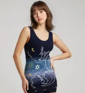 スロギー “ほっ”とアイテム(ニット柄) インナートップ, ブルー, model image number 1