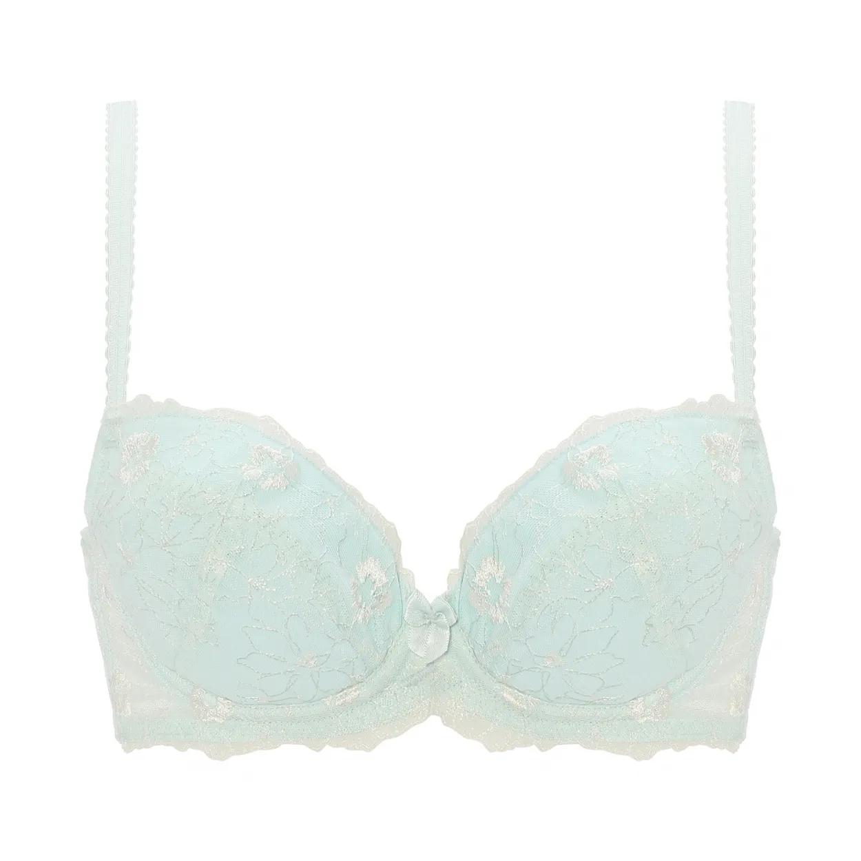 美胸フィットブラ アザレア ブラジャー, ブルー, product image number 0